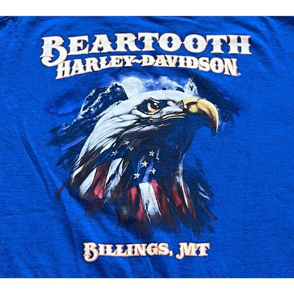 Harley Davidson Biker Shirt Mens XL Beartooth Montana Eagle Double Sided 2020 HD - Picture 1 of 6